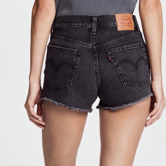 Levi's | Shorts | Levis 5 Black Button Fly Cut Off Shorts Size 27 | Poshmark